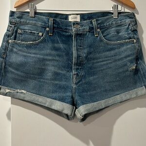 New denim shorts.